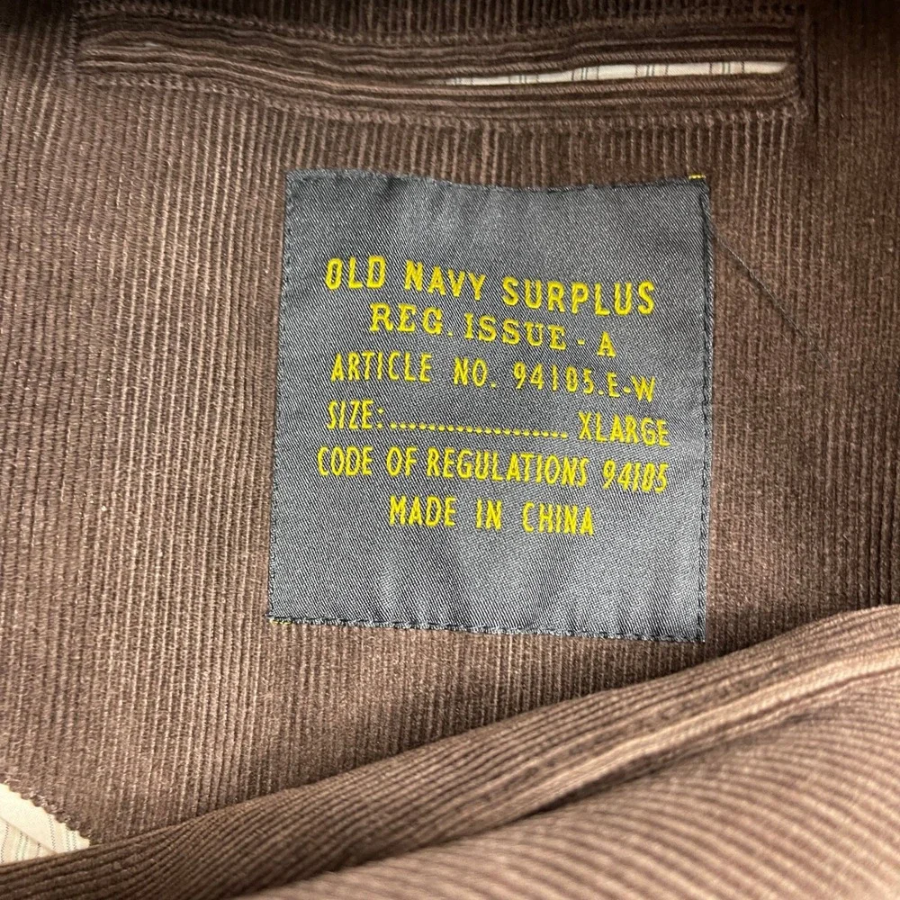 Vintage Old Navy Surplus Company Mens XL Brown Corduroy Blazer